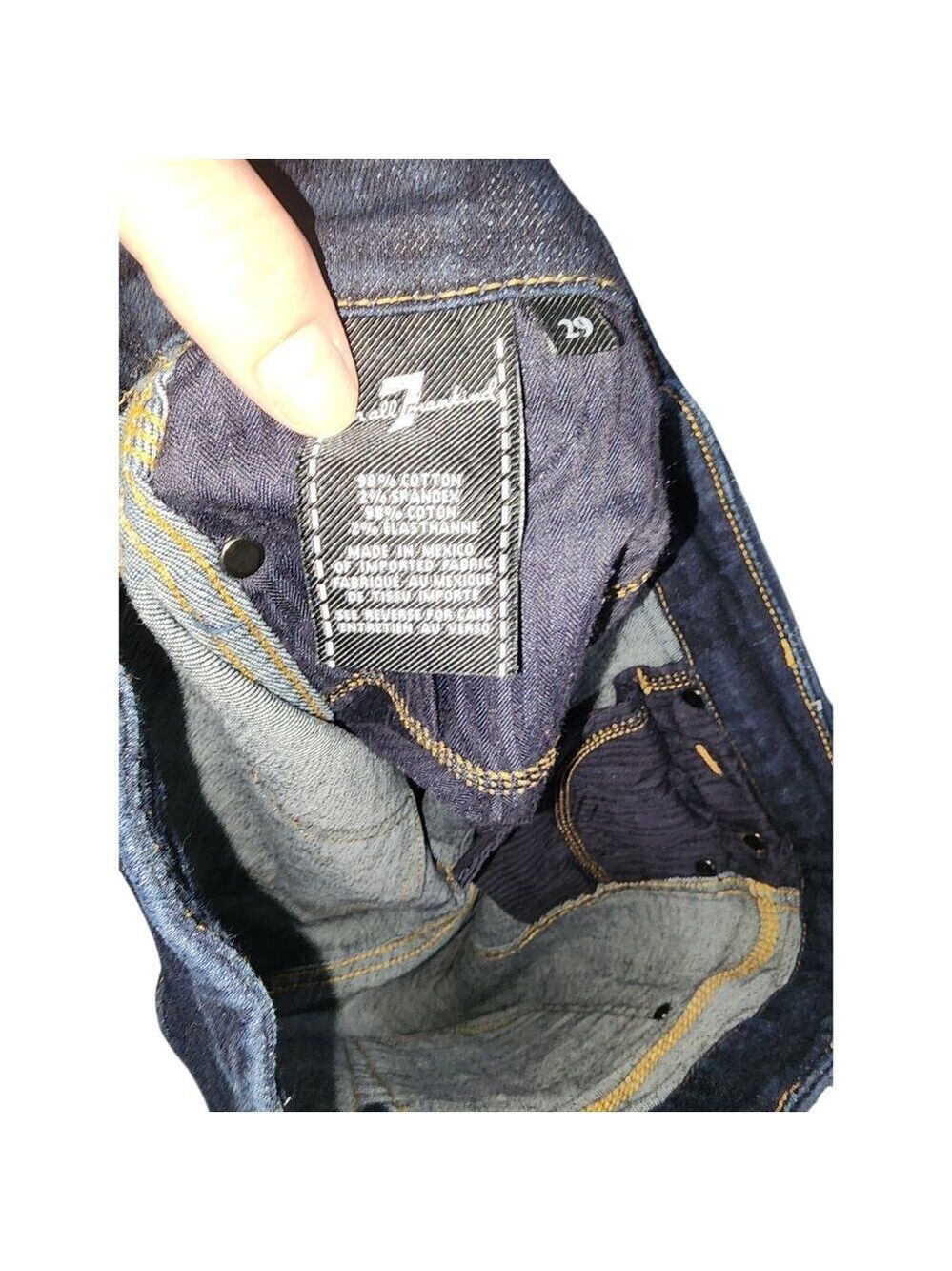 Vintage 7 SEVEN straight leg ankle cut off dark wash jeans size 29 - Picture 3 of 6